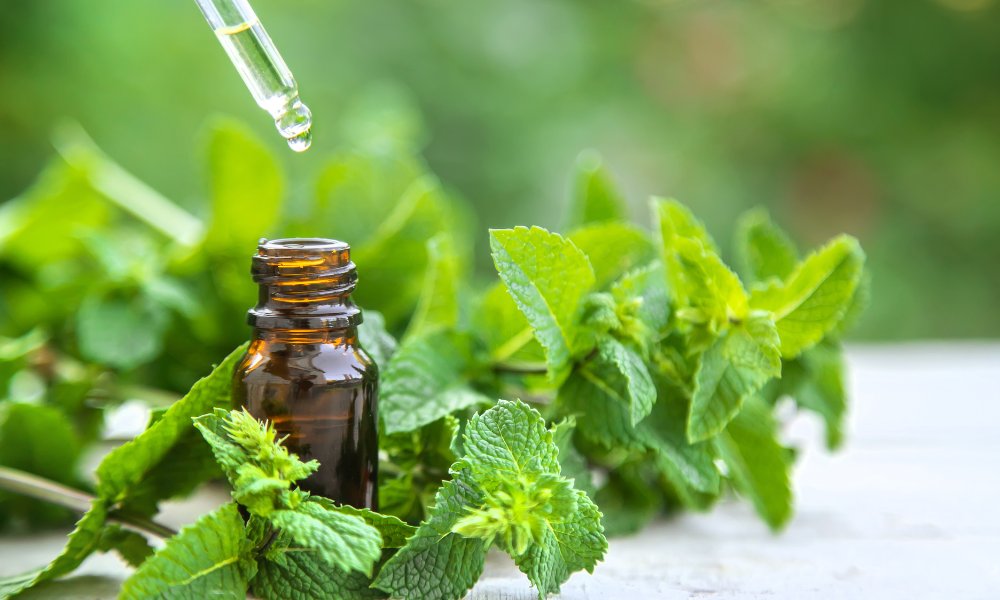 Peppermint essential oil for revitalizing skin and boosting energy